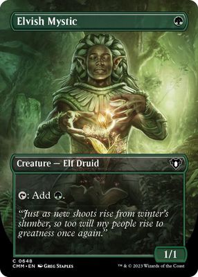 Elvish Mystic (Borderless) - Commander Masters (CMM) Commander Masters Foil