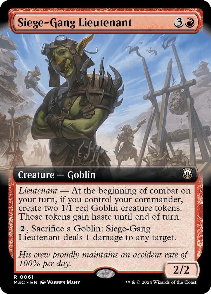 Siege-Gang Lieutenant (Extended Art) - Commander: Modern Horizons 3 (M3C) Commander: Modern Horizons 3