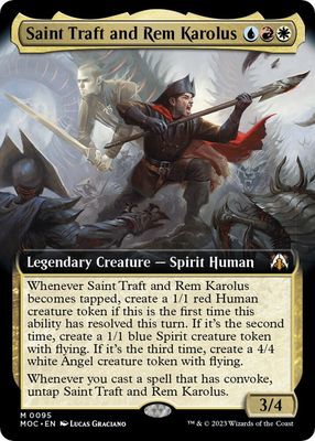 Saint Traft and Rem Karolus (Extended Art) - Commander: March of the Machine (MOC) Commander: March of the Machine