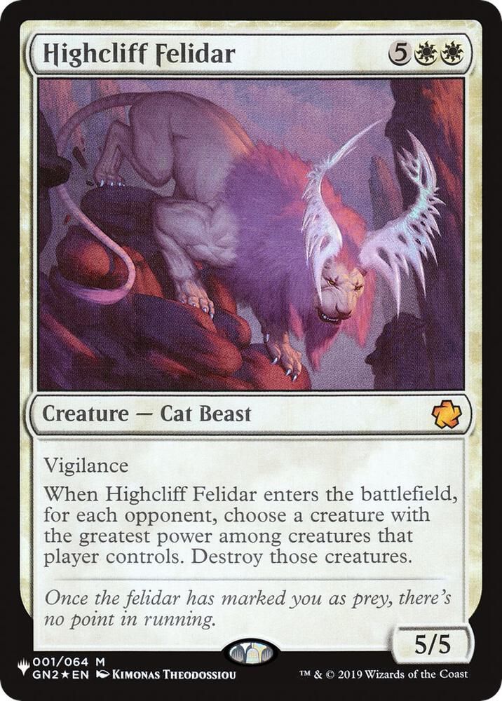 Highcliff Felidar - The List Reprints (LIST) The List Reprints