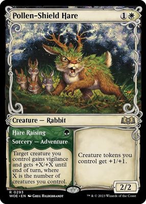 Pollen-Shield Hare (Showcase) - Wilds of Eldraine (WOE) Wilds of Eldraine