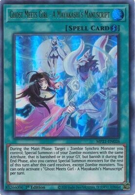 Ghost Meets Girl - A Mayakashi's Manuscript - MP21-EN026 - Ultra Rare 1st Edition 2021 Mega-Tin: Ancient Battles 1st Edition Singles