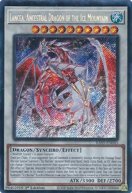 Lancea, Ancestral Dragon of the Ice Mountain (Secret Rare) - Rarity Collection 5 (RA05)