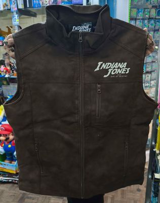 SJ1 Indiana Jones Leather Vest Dial of Destiny Promo Rara Talla M Chaqueta de Cuero