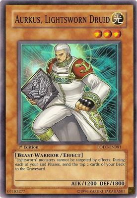 SJF Aurkus, Lightsworn Druid - Light of Destruction (LODT) Super Rare