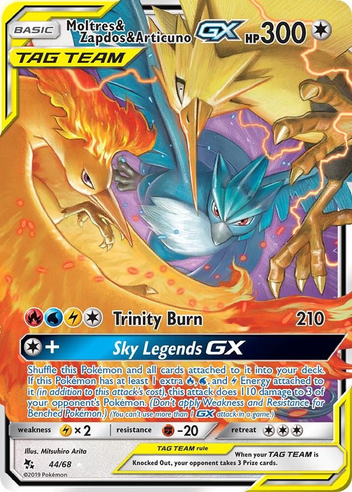 SJF Moltres &amp; Zapdos &amp; Articuno GX - Hidden Fates (HIF)