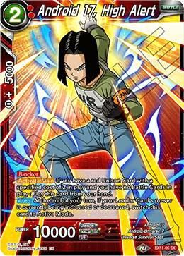 SH2 Android 17, High Alert - Expansion Deck Box Set 11: Universe 7 Unison (DBS-BE11) Rare Foil