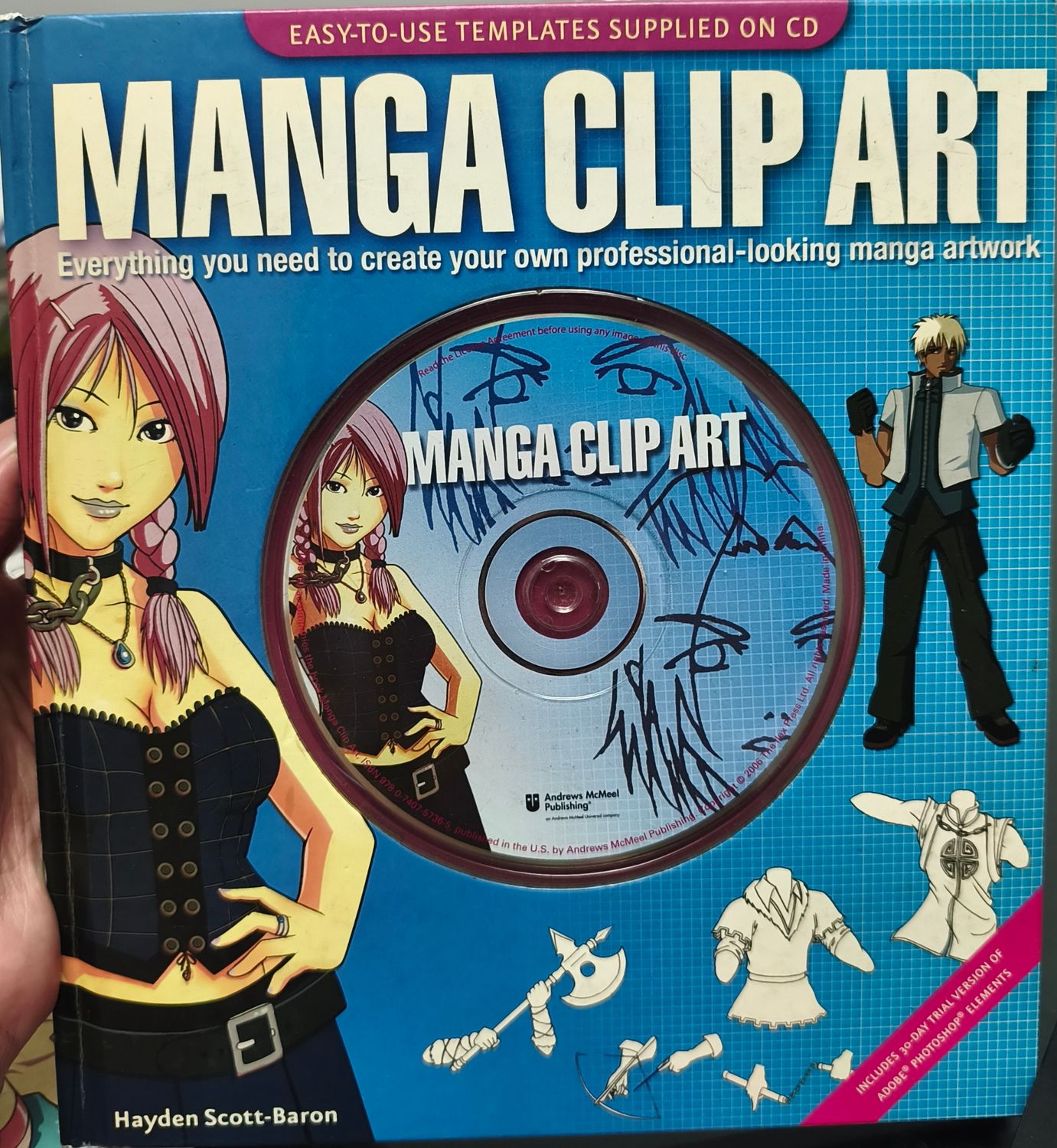 SJ6 Manga Clip Art Libro y CD Tapa Dura