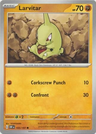 SH2 Larvitar - 105/197 - Common Scarlet &amp; Violet: Obsidian Flames Singles