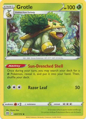 SH2 Grotle - 007/172 - Uncommon Sword &amp; Shield: Brilliant Stars Singles