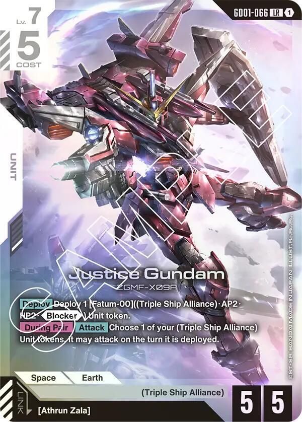 SH2 Justice Gundam - Newtype Rising (GD01) LR Foil