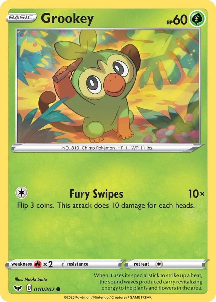 SH2 Grookey (010) - SWSH01: Sword &amp; Shield Base Set (SWSH01)