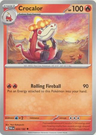 SH2  Crocalor - 024/182 - Uncommon Scarlet &amp; Violet: Paradox Rift Singles
