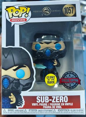 SJ1 Sub Zero Figura Funko Pop 1057 Mortal Kombat Figura Glows Special Edition