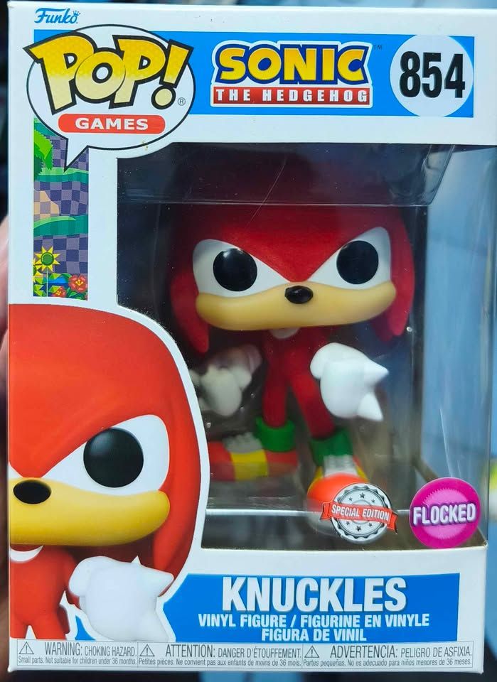 SJ3 Knuckles Figura Funko Pop 854 Flocked Sonic