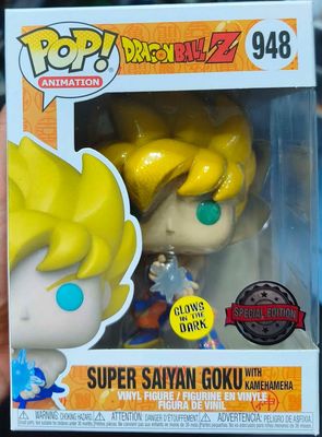 SJ1 Super Saiyan Goku With Kamehameha Figura Funko Pop 948 Dragón Ball Figura Glows Special Edition