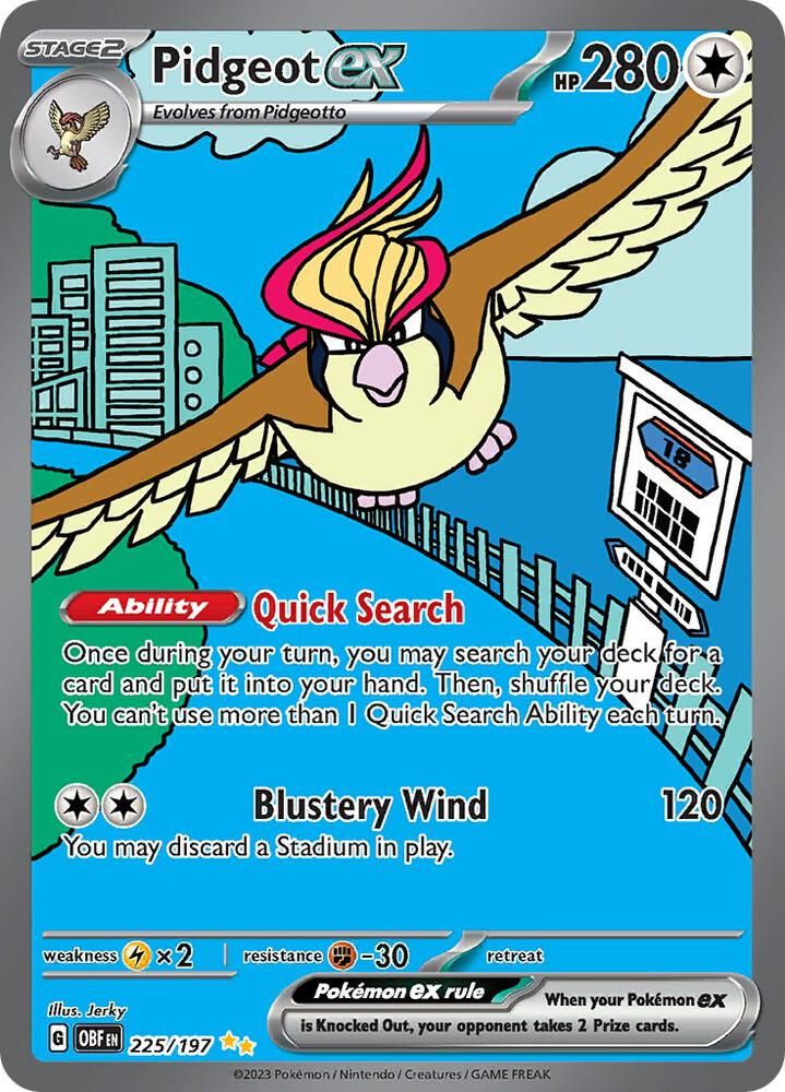 SJF Pidgeot ex - 225/197 - SV03: Obsidian Flames (OBF)
