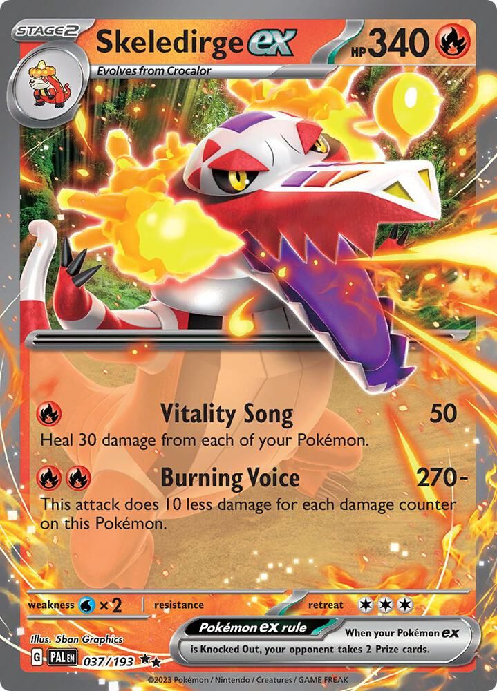 SJF Skeledirge ex - 037/193 - SV02: Paldea Evolved (PAL)