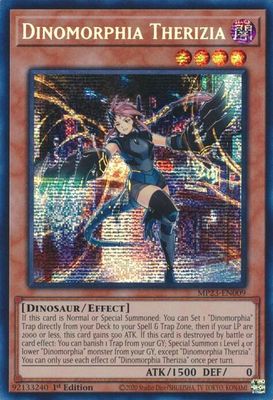 SJF Dinomorphia Therizia - 25th Anniversary Tin: Dueling Heroes Mega Pack (MP23) Secret Rare