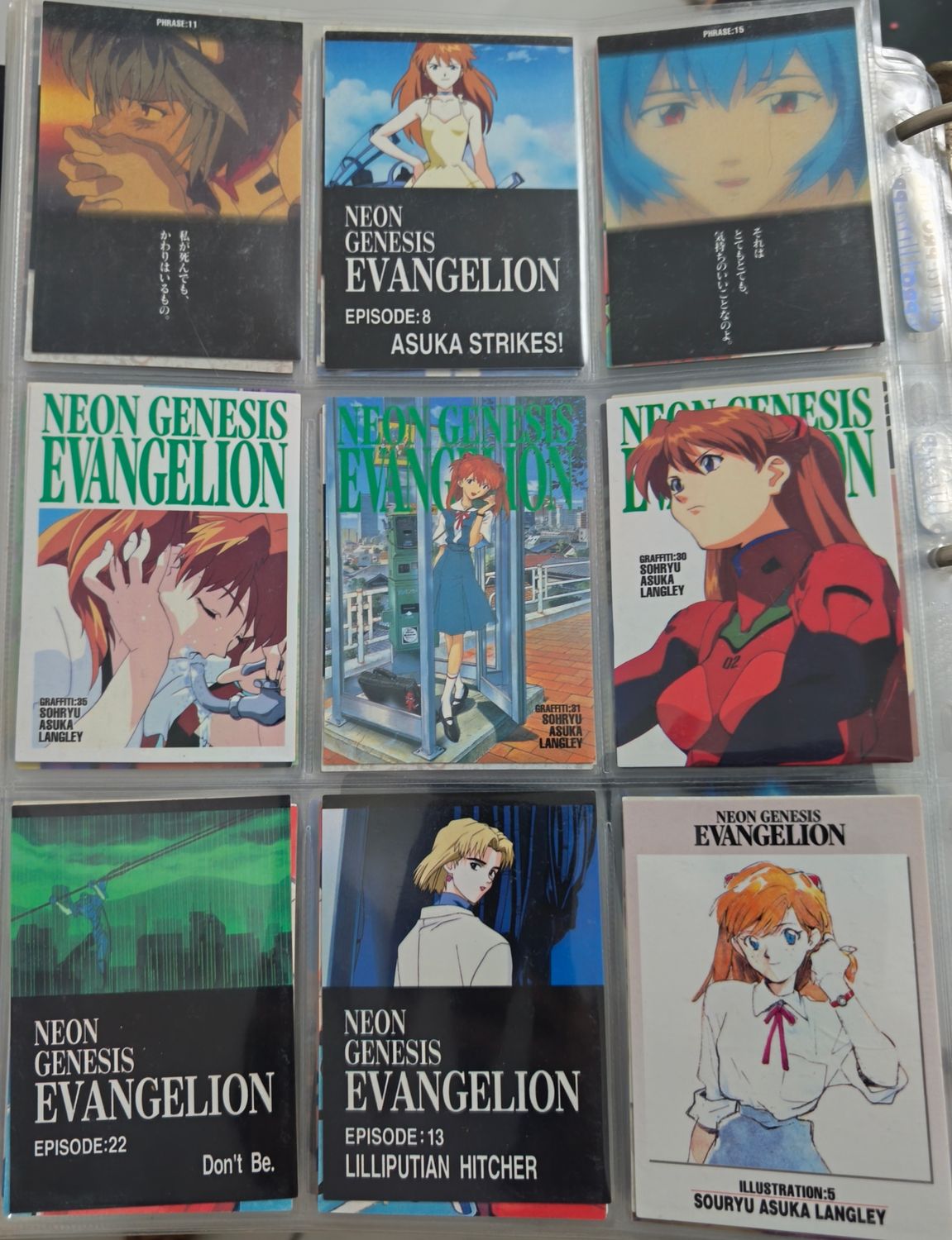 SH1 Evangelion Cardass Masters 1996 Set de 9 Cartas