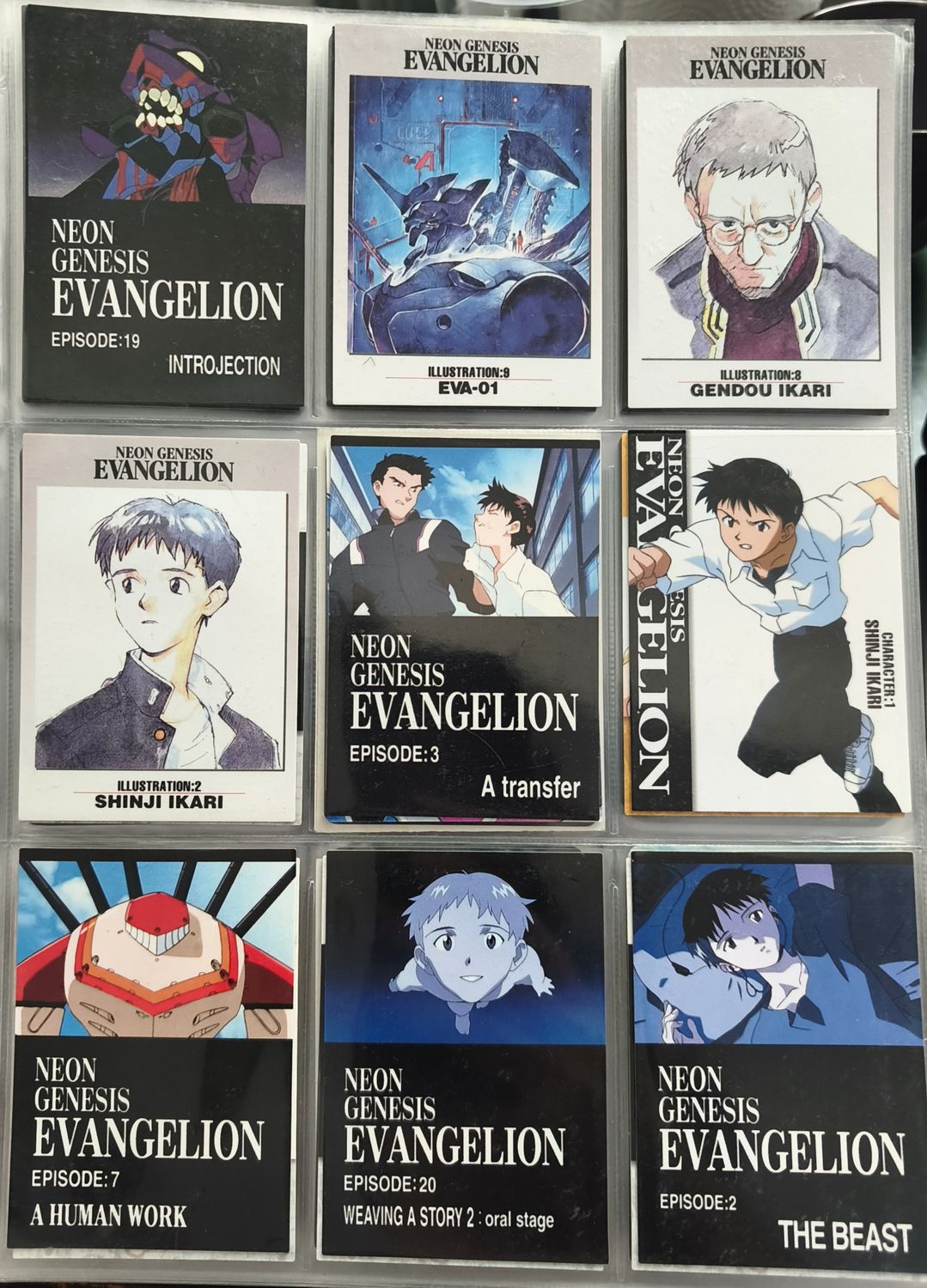 SH1 Evangelion Cardass Masters 1996 Set de 9 Cartas