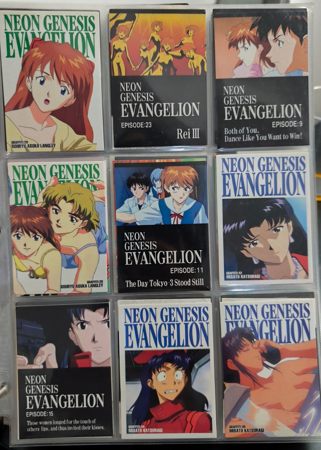 SH1 Evangelion Cardass Masters 1996 Set de 9 Cartas