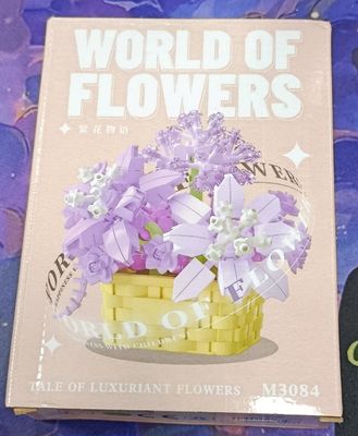 KM Flores con Canasta Mini bloques Lilas
