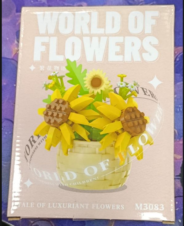 KM Flores con Canasta Mini bloques Girasoles