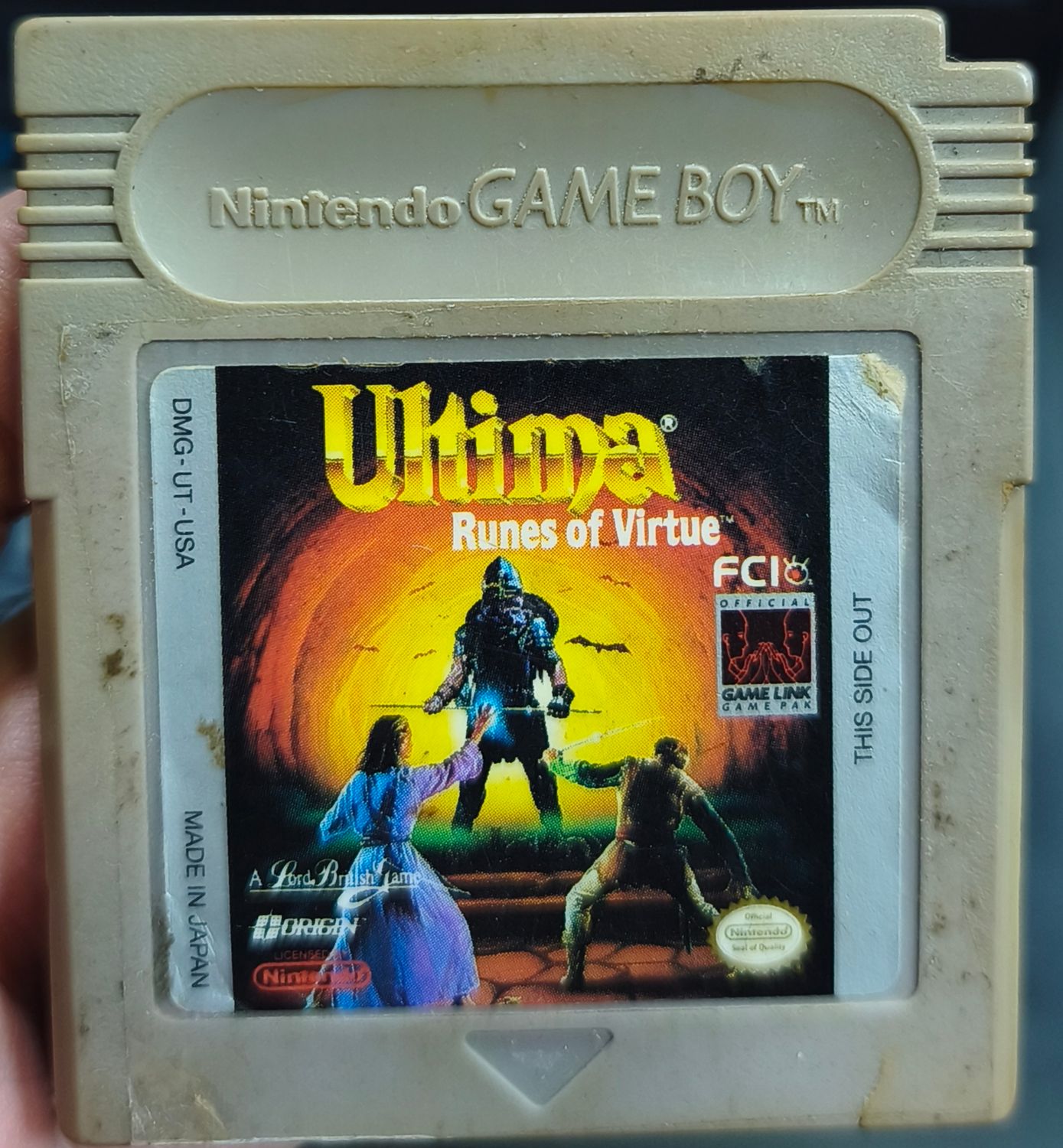 SJF Ultima Runes of Virtue Nintendo Game Boy Cartucho