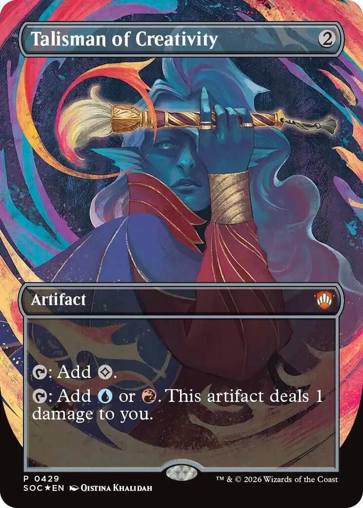 SJF Talisman of Creativity (Borderless) - Commander: Secrets of Strixhaven (SOC)