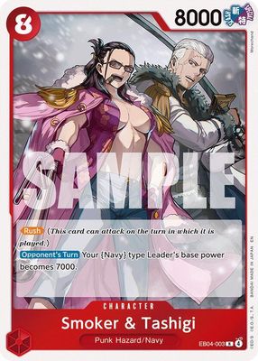 SJF Smoker &amp; Tashigi - Adventure on Kami's Island (OP15-EB04) Foil