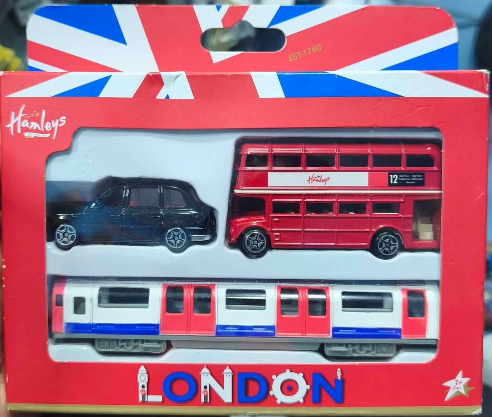 SJ1 Hamley London Trio Pack Bus, Auto y Tren