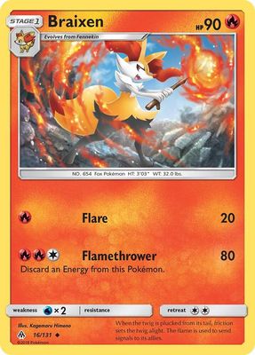 SJF Braixen - SM - Forbidden Light (SM06) Foil