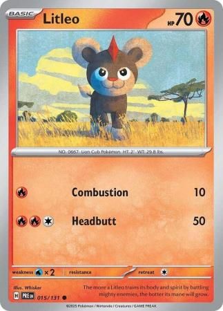 SJF Litleo - 015/131 - Common Scarlet &amp; Violet: Prismatic Evolutions Singles