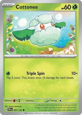 SJF Cottonee - 007/131 - Common Scarlet &amp; Violet: Prismatic Evolutions Singles