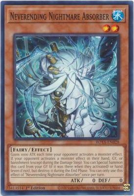 SJF Neverending Nightmare Absorber - ROTA-EN028 - Common 1st Edition Rage of the Abyss 1st Edition Singles