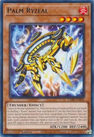 SJF Palm Ryzeal - CRBR-EN005 - Rare 1st Edition Crossover Breakers 1st Edition Singles