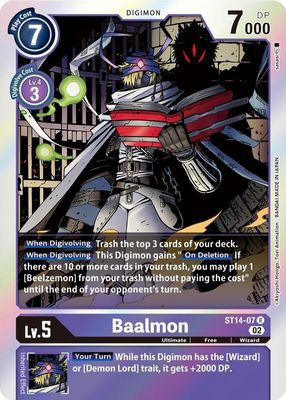 SJF Baalmon - Starter Deck 14: Beelzemon Advanced Deck Set (ST-14) Starter Deck 14: Beelzemon Advanced Deck Set