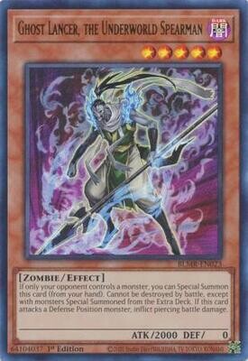 SJF Ghost Lancer, the Underworld Spearman - BLMR-EN023 - Ultra Rare 1st Edition Monstrous Revenge 1st Edition Singles