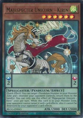 SJF Majespecter Unicorn - Kirin - Battles of Legend: Glorious Gallery (BLGG) Ultra Rare