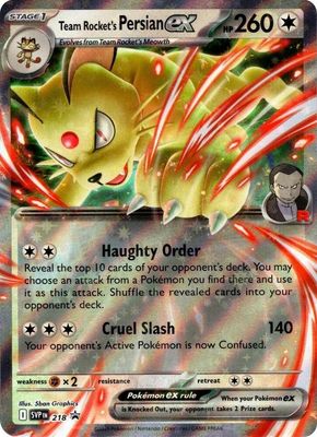 SJF Team Rocket's Persian ex - 218 - SV: Scarlet &amp; Violet Promo Cards (SVP)
