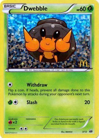 Dwebble - 3/12 - McDonald's Holo Promo Pokemon McDonald's (Español) Usado