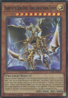 SJF Calamity of the Sacred Beasts - Hamon, Lord of Striking Thunder - Chaos Origins (CORI) Super Rare