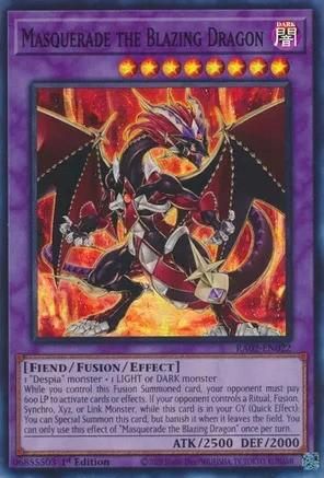 Masquerade the Blazing Dragon - RA02-EN022 - Secret Rare 1st Edition Rarity Collection II Singles