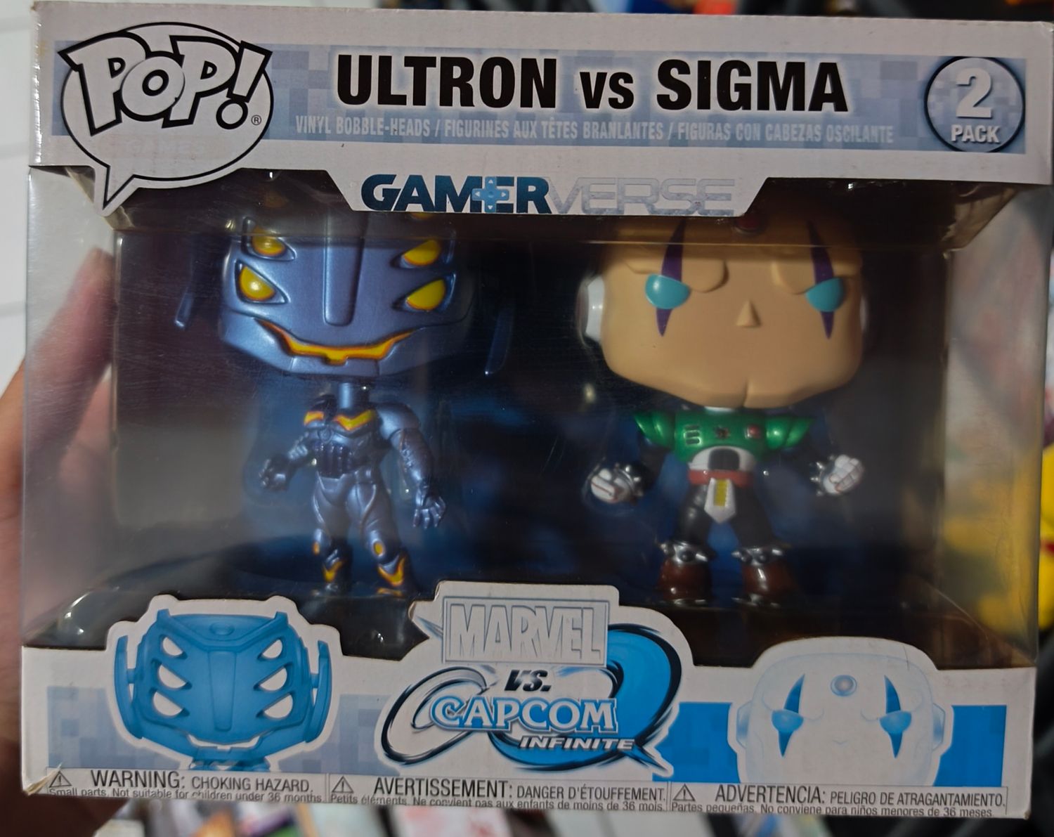 SJ2 Ultron Vs Sigma Figura Funko Pop Marvel Vs Capcom Caja con Sunfade