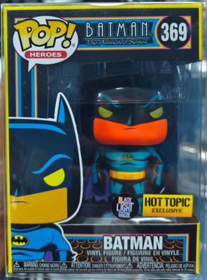 SJ2 Batman Figura Funko Pop 369 Batman The Animated Series Hot Topic Black Light Glow con Protector