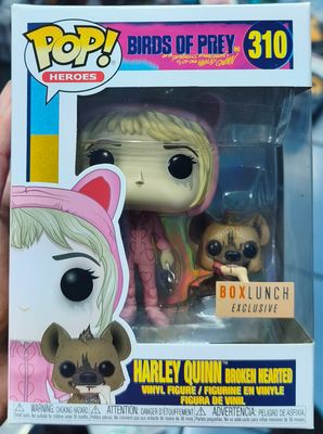 SJ2 Harley Quinn Broken Hearted Figura Funko Pop 310 Birds of Prey Box Lunch Exclusive Con Protector