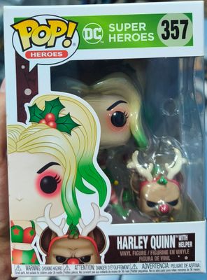 SJ2 Harley Quinn Figura Funko Pop 357 Navidad Con Protector
