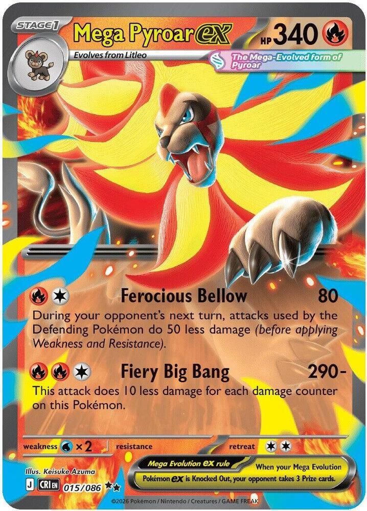 SJF Mega Pyroar ex - 015/086 - ME04: Chaos Rising (CRI)