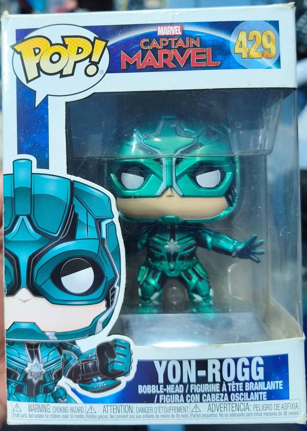 SJ2 Yon Rogg Figura Funko Pop 429 Captain Marvel Figura Caja Dañada 